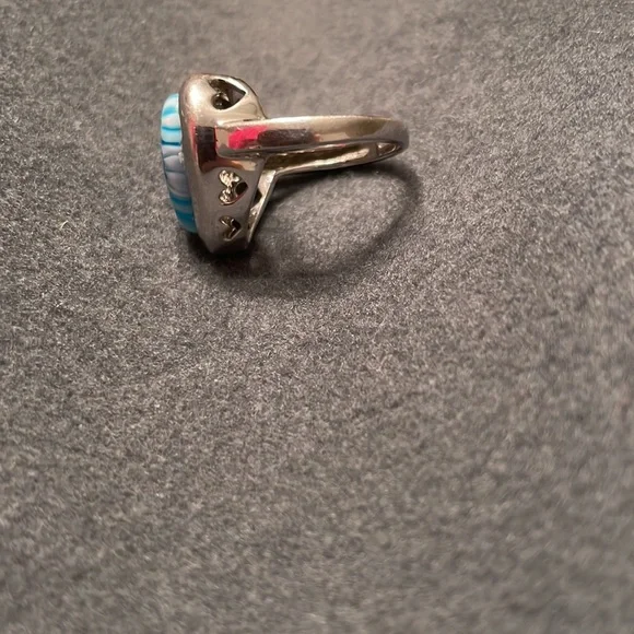 Alan K Murano Italian glass Sterling Silver Ring - Picture 2 of 5